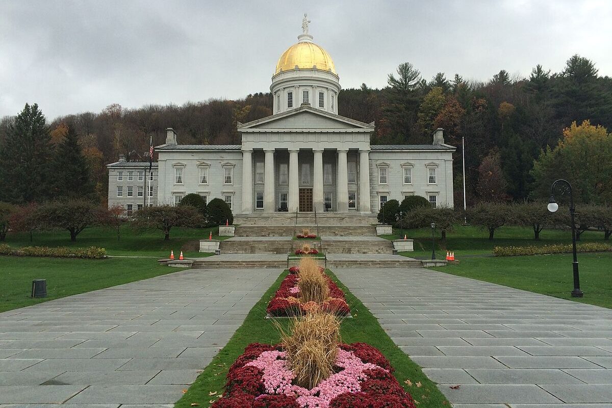 The Vermont State House in Montpelier, where H.511 became law in 2018.